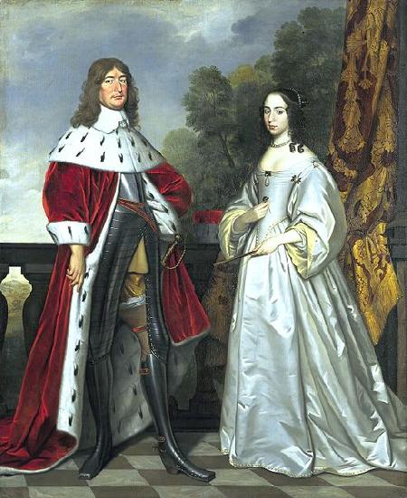 Gerard van Honthorst Double portrait of Friedrich Wilhelm I (1620- 1688) and Louise Henriette (1627-1667). oil painting picture